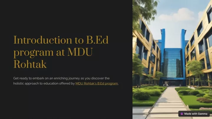 introduction to b ed program at mdu rohtak