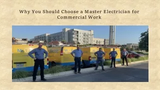 Why You Should Choose a Master Electrician for Commercial Work