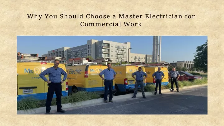 why you should choose a master electrician