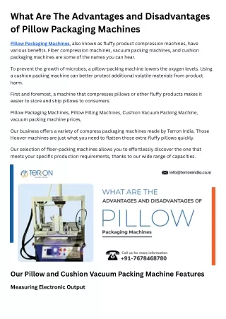 What Are The Advantages and Disadvantages of Pillow Packaging Machines