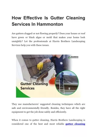 How Effective Is Gutter Cleaning Services In Hammonton