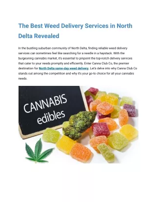 The Best Weed Delivery Services in North Delta Revealed