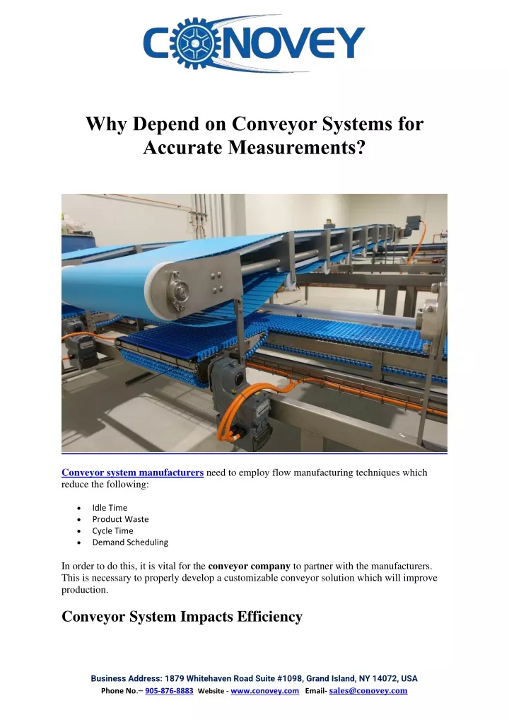 why depend on conveyor systems for accurate