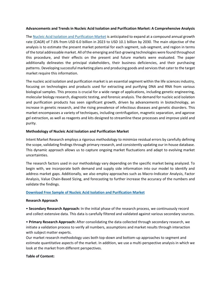 advancements and trends in nucleic acid isolation