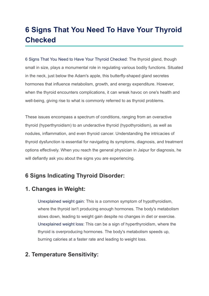 6 signs that you need to have your thyroid checked