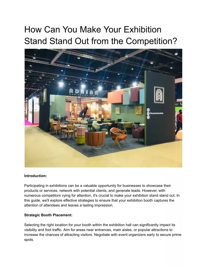 how can you make your exhibition stand stand