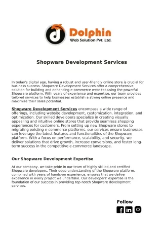 Shopware Development Services