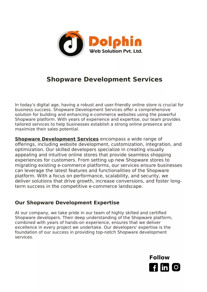 shopware development services