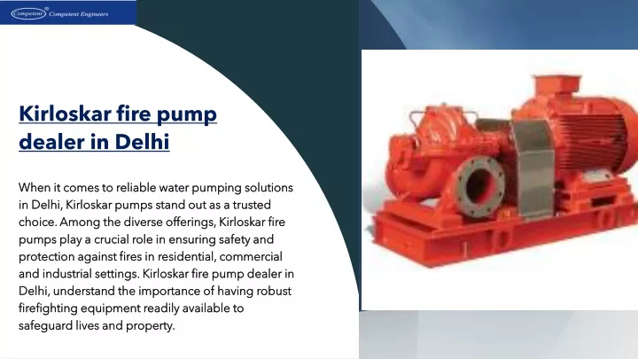 kirloskar fire pump dealer in delhi