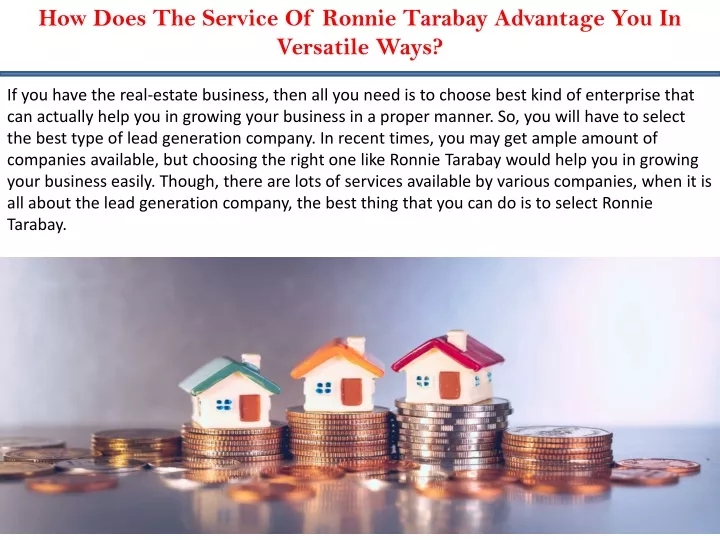 how does the service of ronnie tarabay advantage