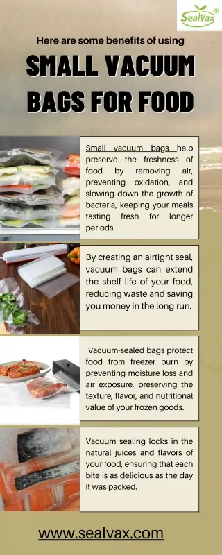 Benefits of using small vacuum bags for food