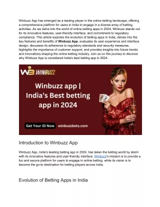 Winbuzz App _ Best online betting app