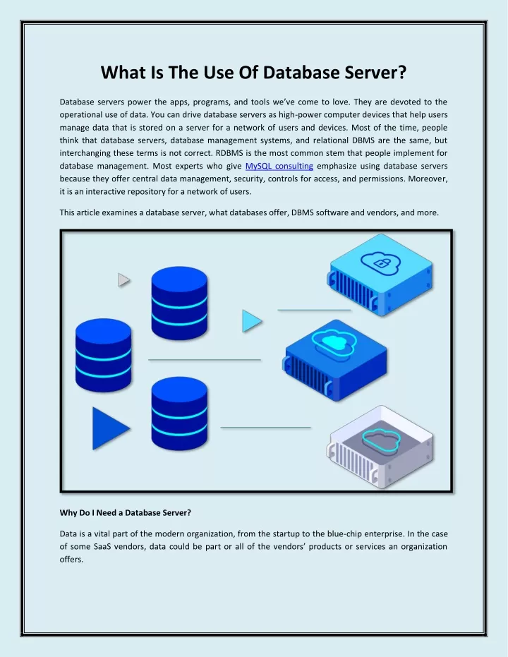 what is the use of database server