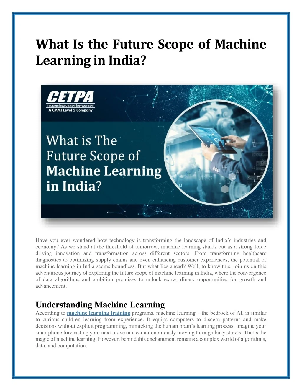 PPT - What Is the Future Scope of Machine Learning in India? PowerPoint ...