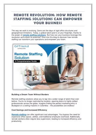 HOW REMOTE STAFFING SOLUTIONS CAN EMPOWER YOUR BUSINESS