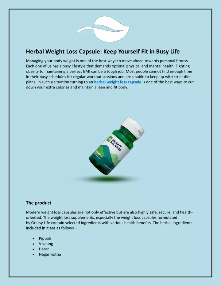 herbal weight loss capsule keep yourself