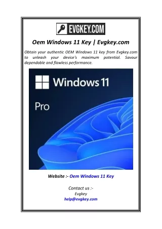 Oem Windows 11 Key Evgkey.com