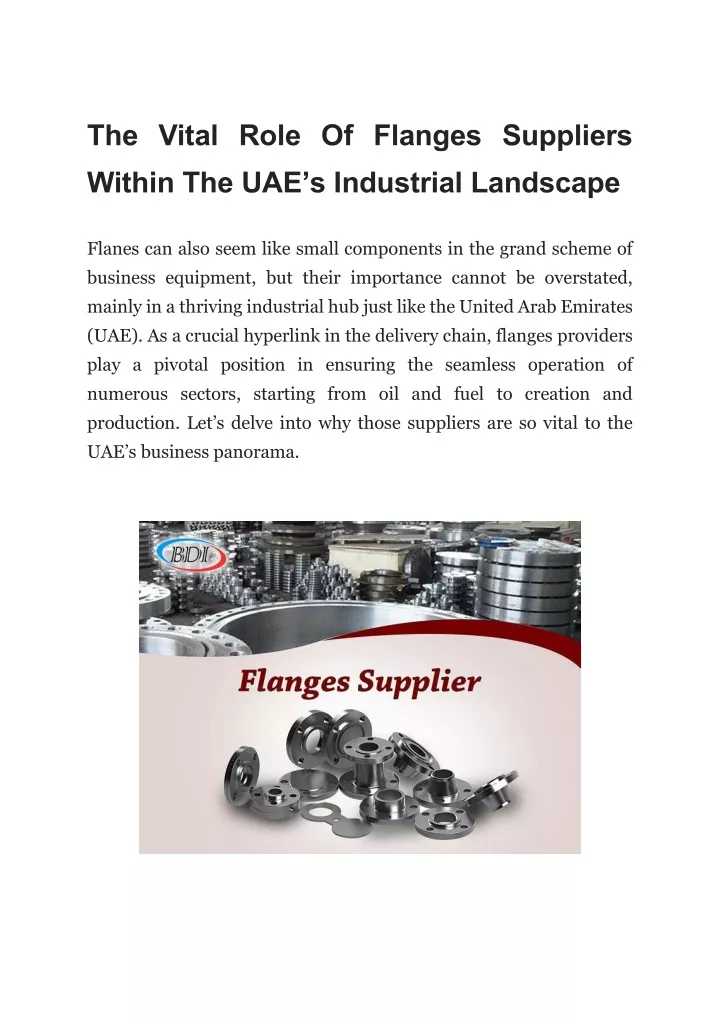 the vital role of flanges suppliers within