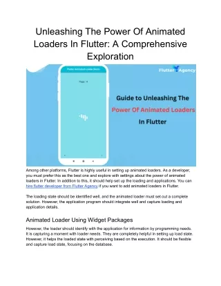 unleashing the power of animated loaders