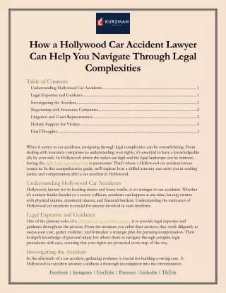 How a Hollywood Car Accident Lawyer Can Help You Navigate Through Legal Complexities