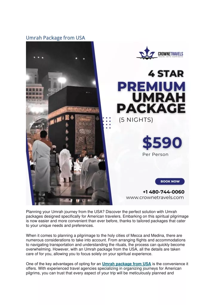 umrah package from usa