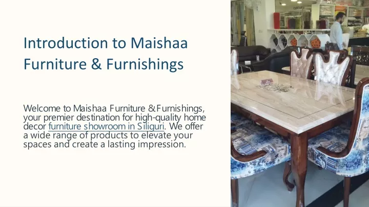 introduction to maishaa furniture furnishings