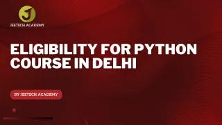 Eligibility For Python Course In Delhi