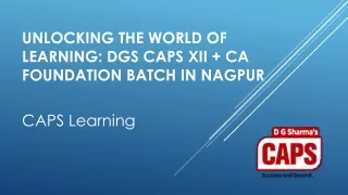 DGS CAPS XII   CA Foundation Batch in Nagpur