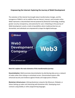 Empowering the Internet_ Exploring the Journey of Web3 Development
