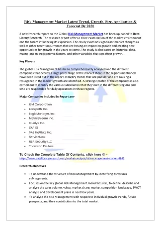 risk management market latest trend growth size