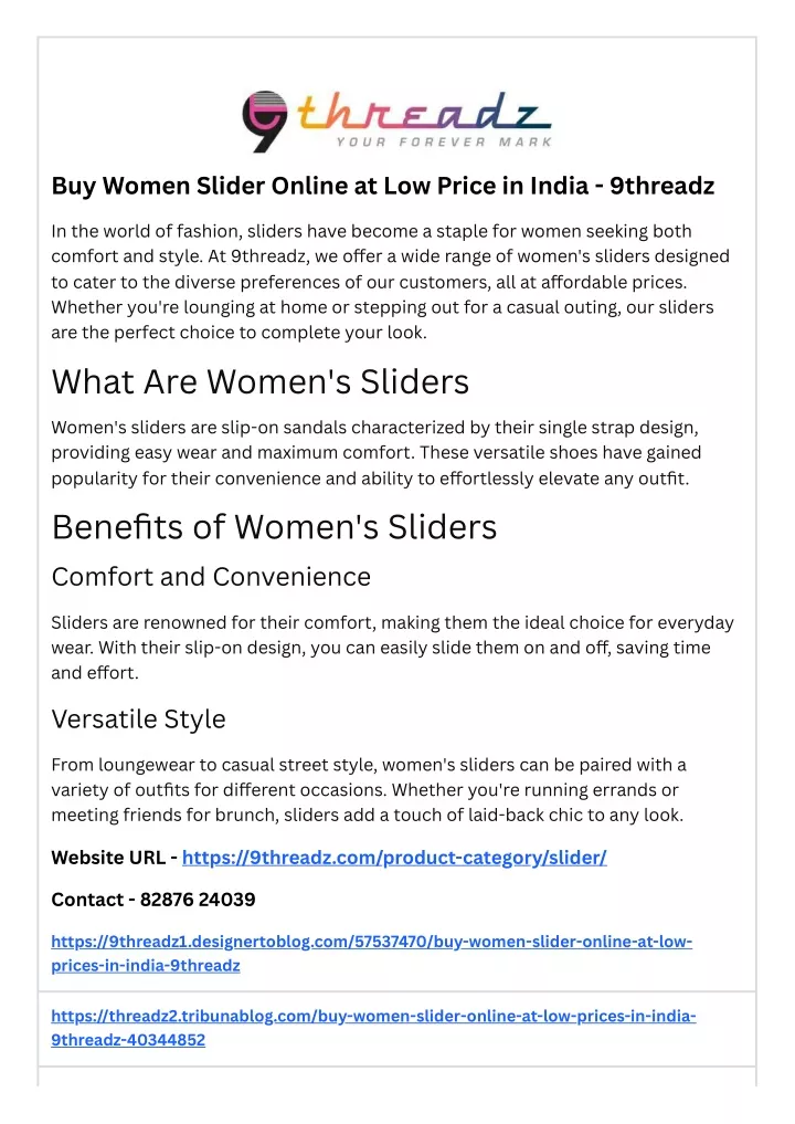 buy women slider online at low price in india