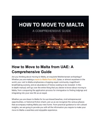 How to Move to Malta from UAE_ A Comprehensive Guide