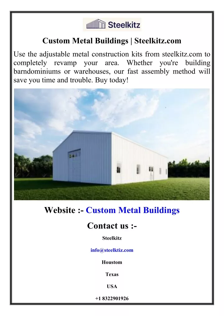 custom metal buildings steelkitz com