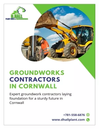 Leading Groundworks Contractor in Cornwall: Pioneering Infrastructure Developmen