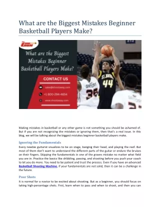 What are the Biggest Mistakes Beginner Basketball Players Make?
