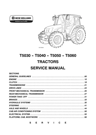 New Holland T5030 Tractor Service Repair Manual 1
