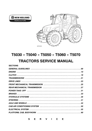 New Holland T5030 Tractor Service Repair Manual