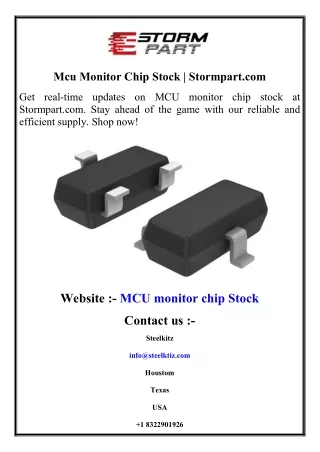 Mcu Monitor Chip Stock  Stormpart.com