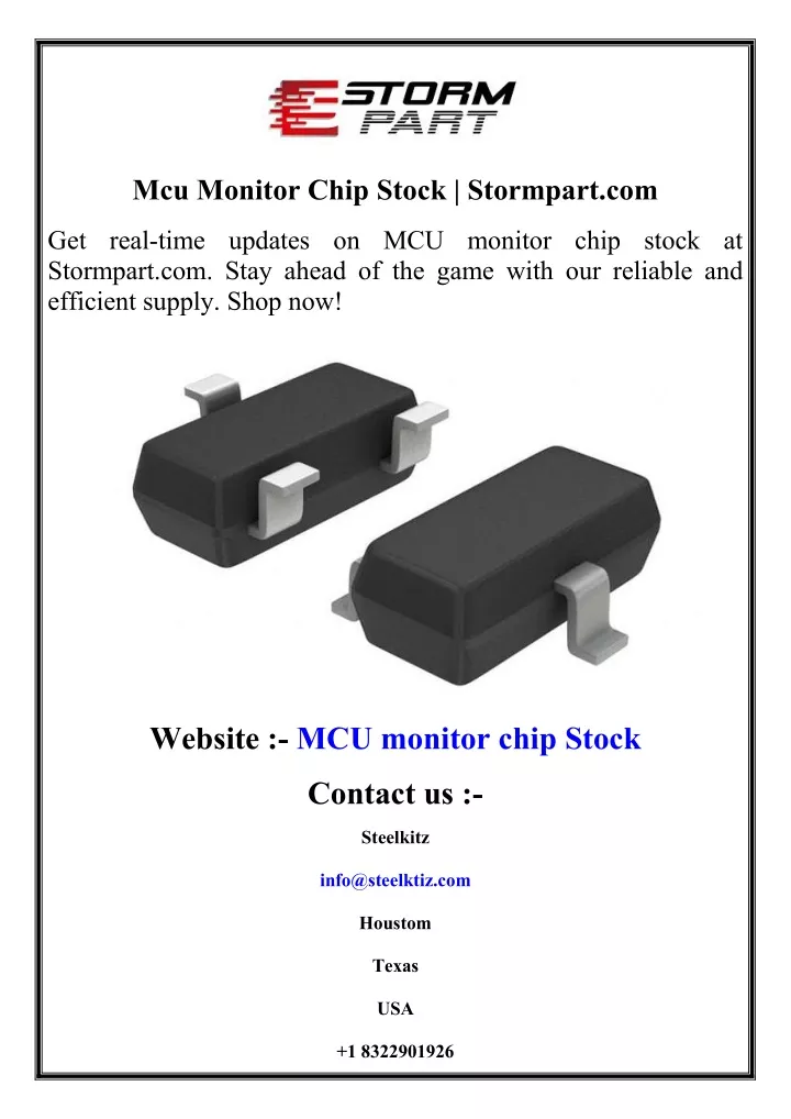 mcu monitor chip stock stormpart com