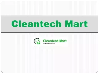 Cleantech Mart sellers Advantages