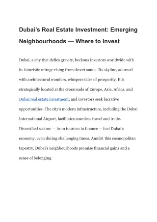 Dubai’s Emerging Neighbourhoods_ Where to Invest
