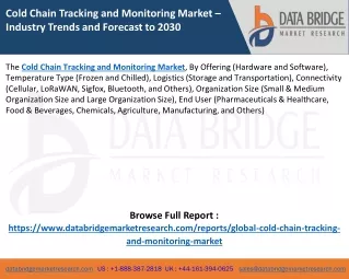 cold chain tracking and monitoring market