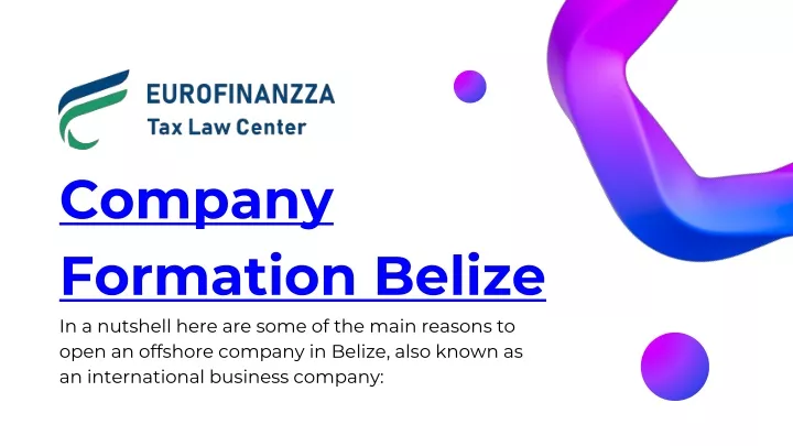company formation belize