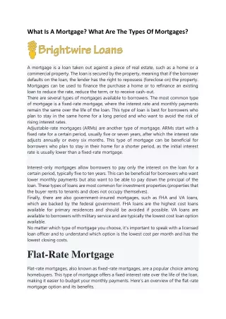 What Is A Mortgage? What Are The Types Of Mortgages?