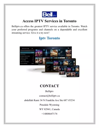 Access IPTV Services in Toronto