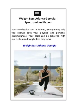 Weight Loss Atlanta Georgia  Spectrumihealth.com