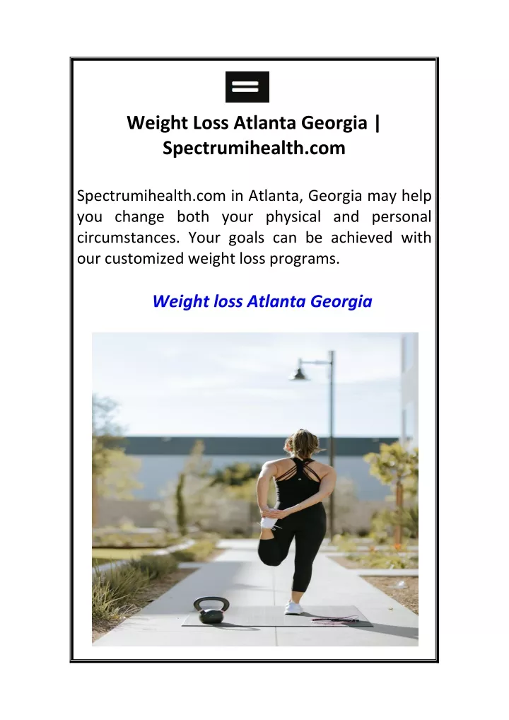 weight loss atlanta georgia spectrumihealth com