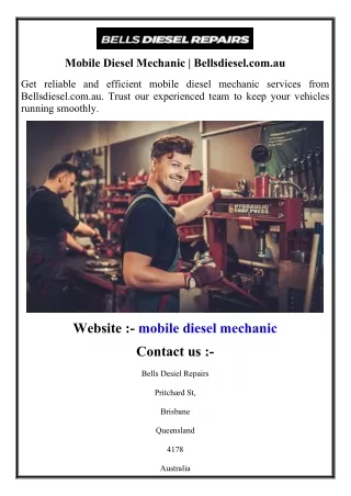 Mobile Diesel Mechanic  Bellsdiesel.com.au