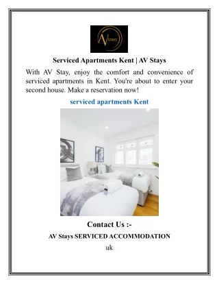 Serviced Apartments Kent    AV Stays