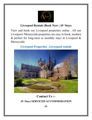 Liverpool Rentals   Book Now   AV Stays